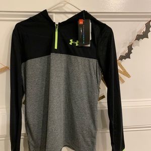under armour quarter zip with a hood